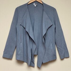Per Se by Carlisle Cardigan Draped Open Front Blue Size Medium